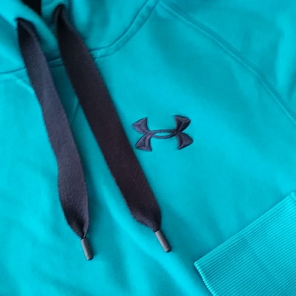 Under Armour Storm Fleece Pullover Hoodie Sweatshirt Loose Fit Small Blue Green - Picture 7 of 16